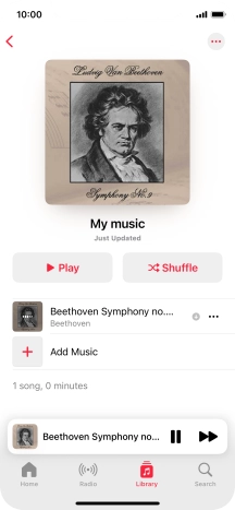 Press the song title. Press the song title.