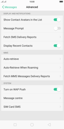Press Message centre. Press Message centre.