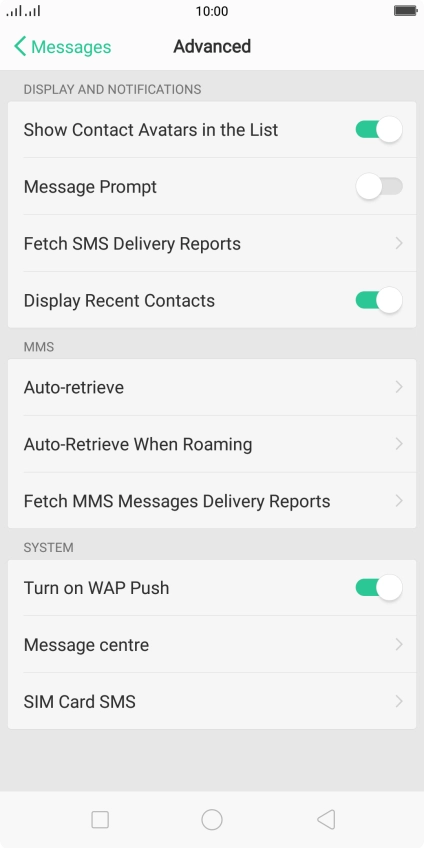 Press Message centre. Press Message centre.