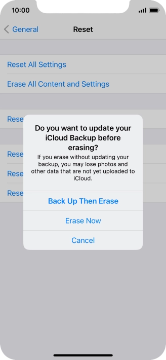 Press the required setting. Press the required setting.