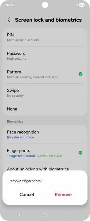 Press Remove. Press Remove.