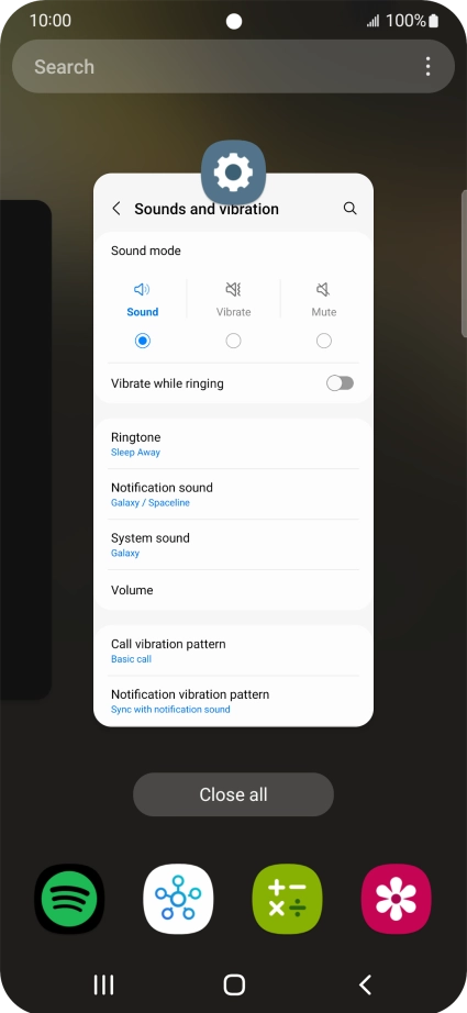 To end one running application, slide your finger upwards on the required application. To end one running application, slide your finger upwards on the required application.