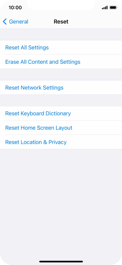 Press Reset All Settings. Press Reset All Settings.