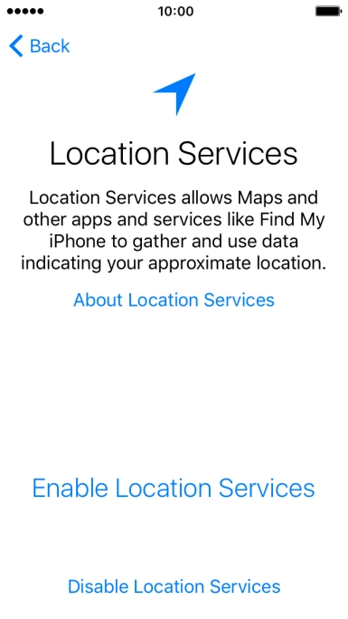 Press Enable Location Services to turn on the function. Press Enable Location Services to turn on the function.