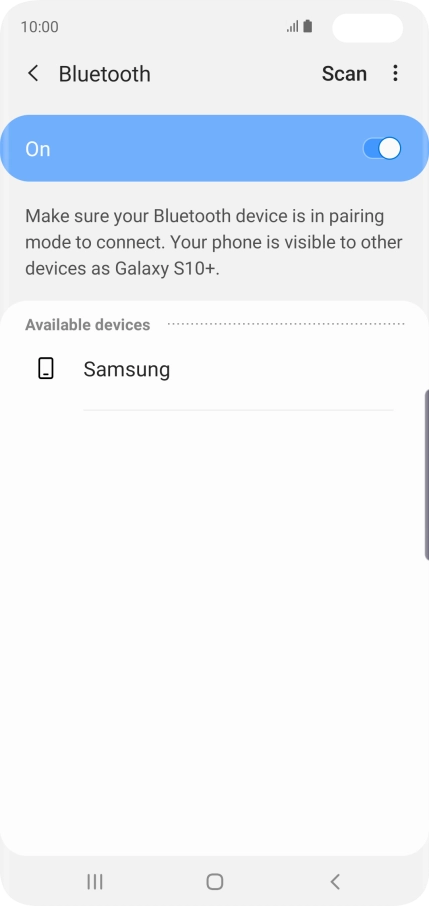 Press the required Bluetooth device and follow the instructions on the screen to pair the device with your phone. Press the required Bluetooth device and follow the instructions on the screen to pair the device with your phone.