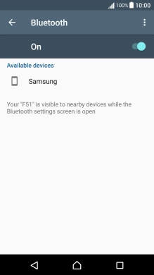 Press the required Bluetooth device and follow the instructions on the screen to pair the device with your phone. Press the required Bluetooth device and follow the instructions on the screen to pair the device with your phone.