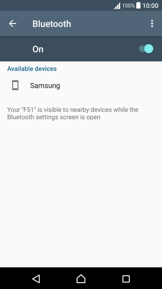 Press the required Bluetooth device and follow the instructions on the screen to pair the device with your phone. Press the required Bluetooth device and follow the instructions on the screen to pair the device with your phone.