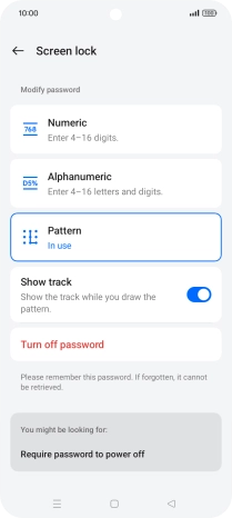 Press the required setting. Press the required setting.