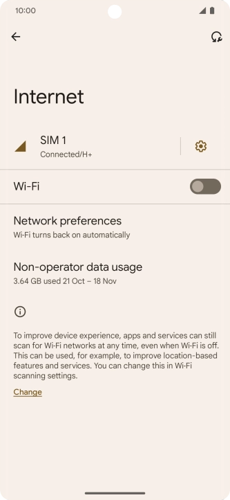 Press the settings icon. Press the settings icon.