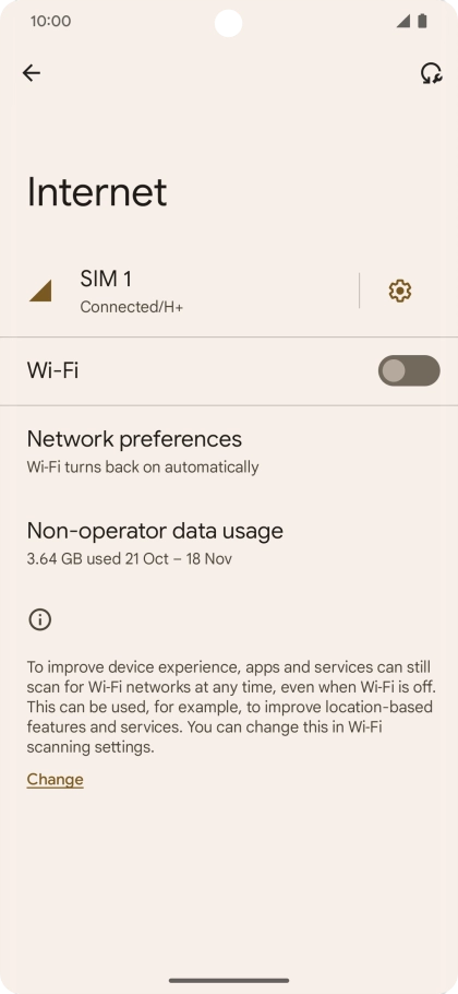 Press the settings icon. Press the settings icon.