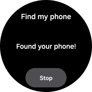 Press Stop when you've found your phone. Press Stop when you've found your phone.