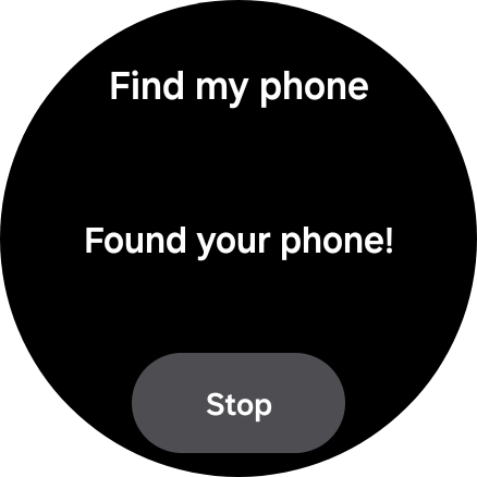 Press Stop when you've found your phone. Press Stop when you've found your phone.