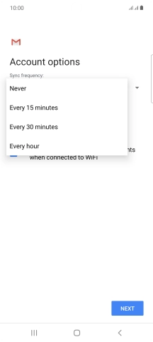 Press the required setting. Press the required setting.