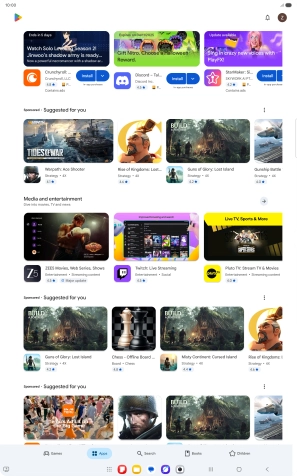 Press the profile icon. Press the profile icon.