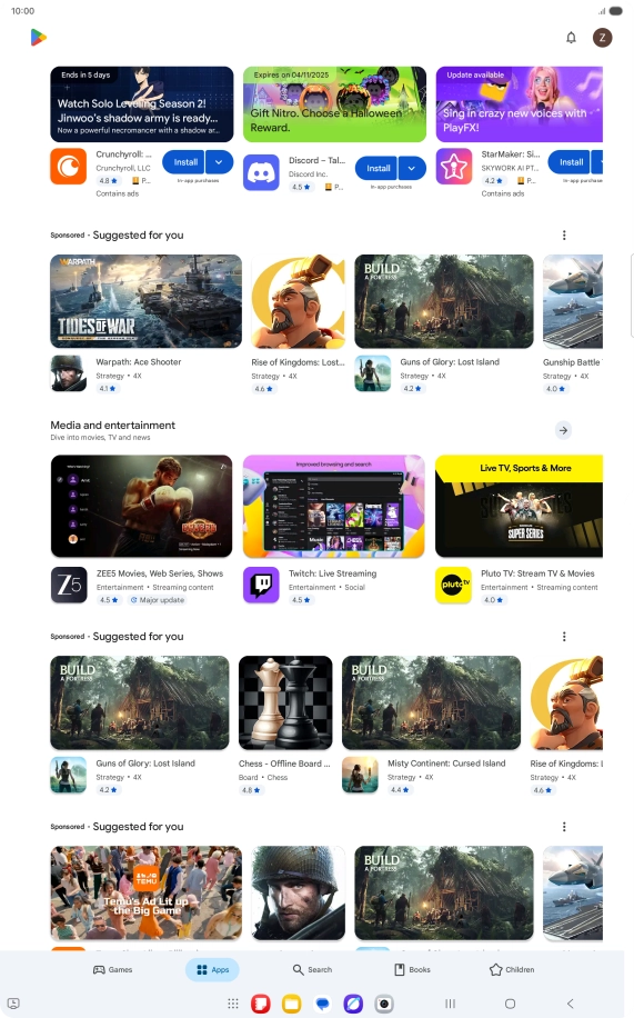 Press the profile icon. Press the profile icon.