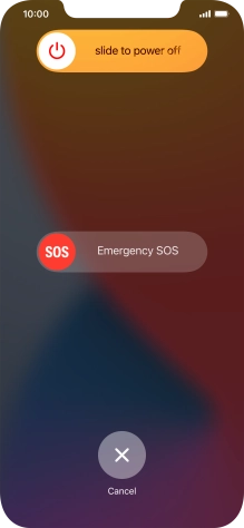 Press and drag the power off icon right. Press and drag the power off icon right.