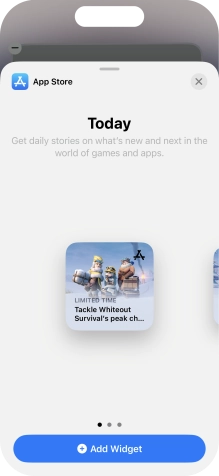 Slide your finger right or left on the screen to select the required widget size. Slide your finger right or left on the screen to select the required widget size.