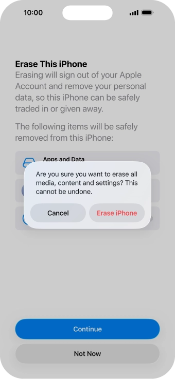 Press Erase iPhone. Press Erase iPhone.