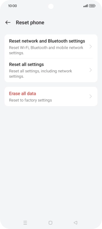 Press Reset network and Bluetooth settings. Press Reset network and Bluetooth settings.