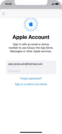 Press Password and key in the password for your Apple ID. Press Password and key in the password for your Apple ID.