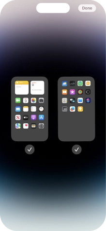 Press the fields below the required home screens to select or deselect them. Press the fields below the required home screens to select or deselect them.