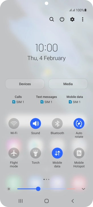 Press the settings icon. Press the settings icon.