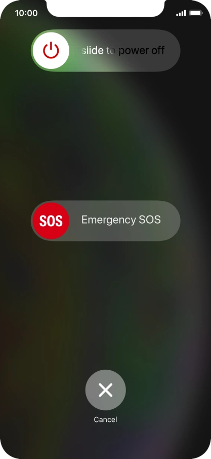 Press and drag the power off icon right. Press and drag the power off icon right.