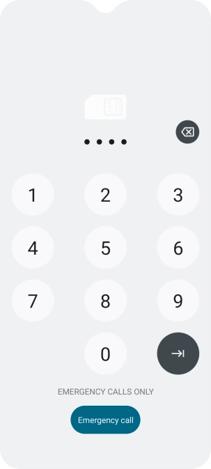 If your SIM is locked, key in your PIN and press arrow right. If your SIM is locked, key in your PIN and press arrow right.