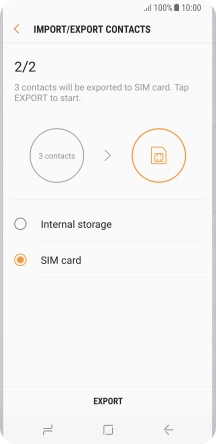 Press EXPORT. Press EXPORT.