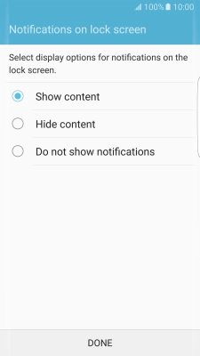 Press the required setting. Press the required setting.