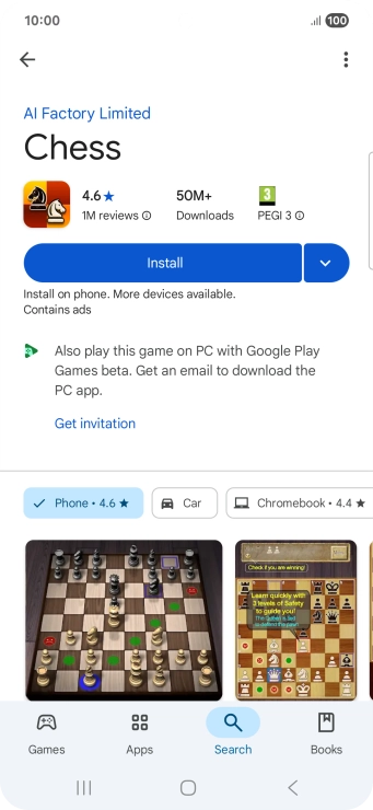 Press Install and follow the instructions on the screen to install the app. Press Install and follow the instructions on the screen to install the app.