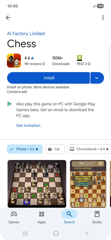 Press Install and follow the instructions on the screen to install the app. Press Install and follow the instructions on the screen to install the app.