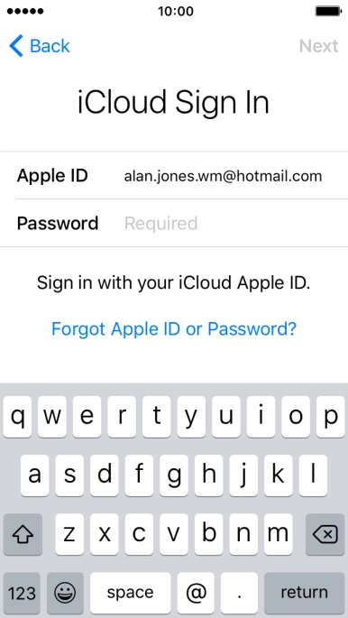 Press Required and key in the password for your Apple ID. Press Required and key in the password for your Apple ID.