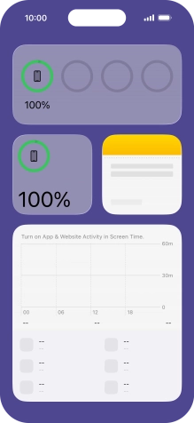 Slide your finger up or down on the screen to see more widgets. Slide your finger up or down on the screen to see more widgets.