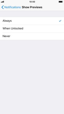 To select notification preview on the lock screen, press Always. To select notification preview on the lock screen, press Always.