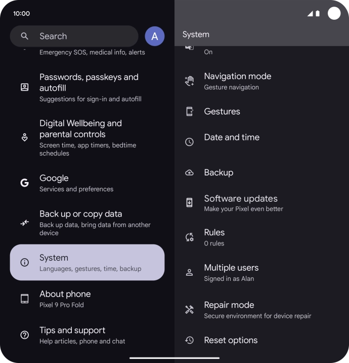 Press Reset options. Press Reset options.
