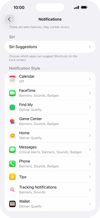 Press the required application. Press the required application.