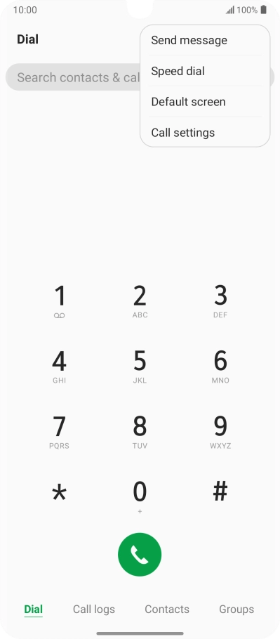 Press Call settings. Press Call settings.