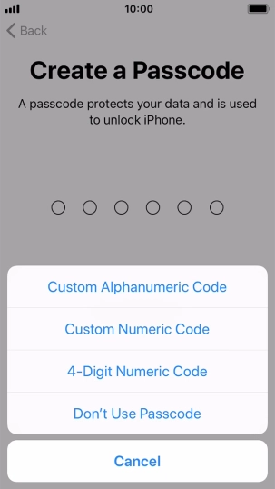 Follow the instructions on the screen to turn on use of phone lock code or press Don't Use Passcode. Follow the instructions on the screen to turn on use of phone lock code or press Don't Use Passcode.