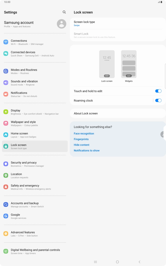 Press Screen lock type. Press Screen lock type.