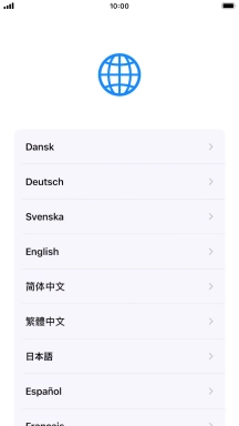 Press the required language. Press the required language.