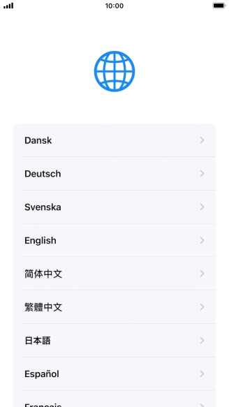 Press the required language. Press the required language.