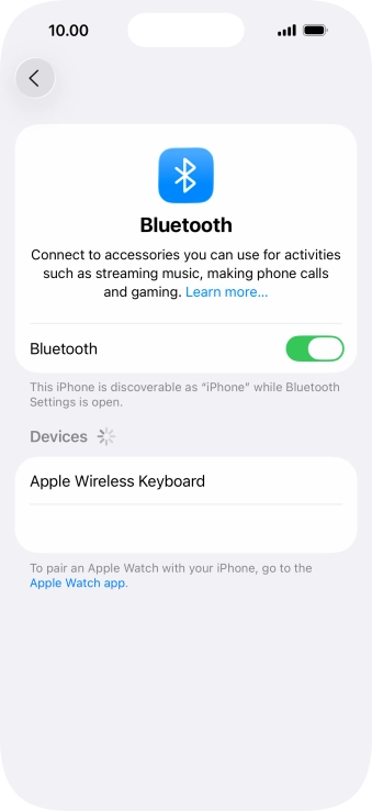 Press the required Bluetooth device and follow the instructions on the screen to pair the device with your phone. Press the required Bluetooth device and follow the instructions on the screen to pair the device with your phone.