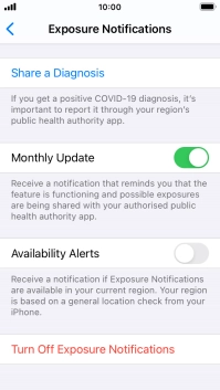 Press Turn Off Exposure Notifications. Press Turn Off Exposure Notifications.