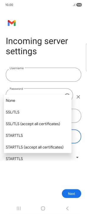 Press SSL/TLS. Press SSL/TLS.