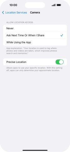 Press the required setting to turn the function on or off. Press the required setting to turn the function on or off.