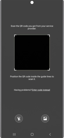 Place the QR code you've received inside the phone camera frame to scan the code. Place the QR code you've received inside the phone camera frame to scan the code.