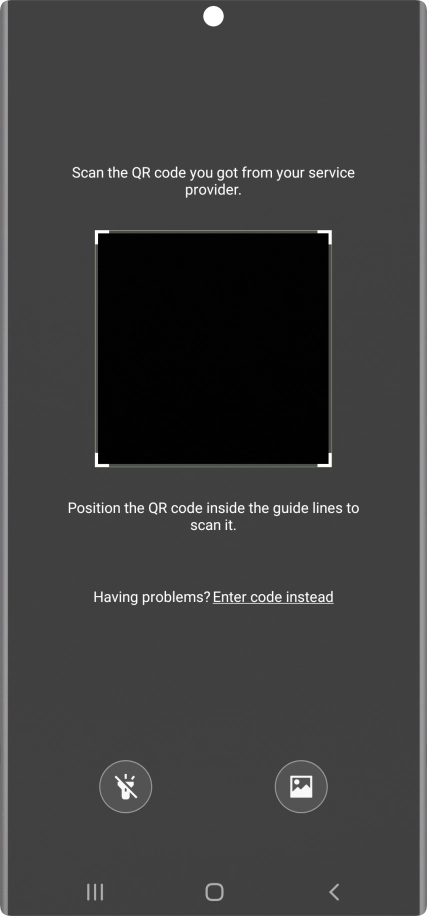 Place the QR code you've received inside the phone camera frame to scan the code. Place the QR code you've received inside the phone camera frame to scan the code.