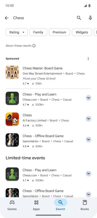 Press the required app. Press the required app.