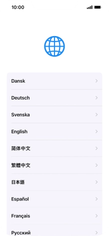 Press the required language. Press the required language.